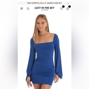 Shantelle Long Sleeve Dress in Blue